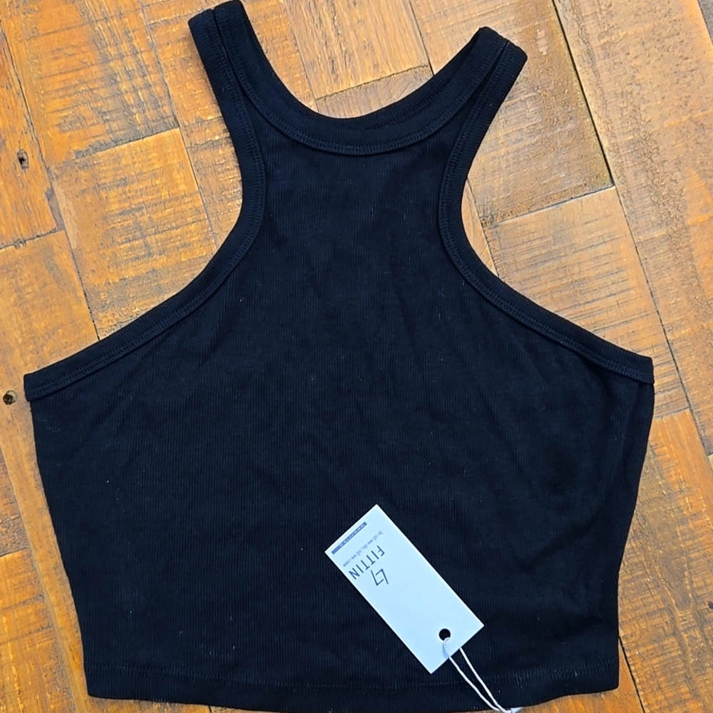 Fittin Ribbed Cropped Workout Cami Top Size Womens Med.